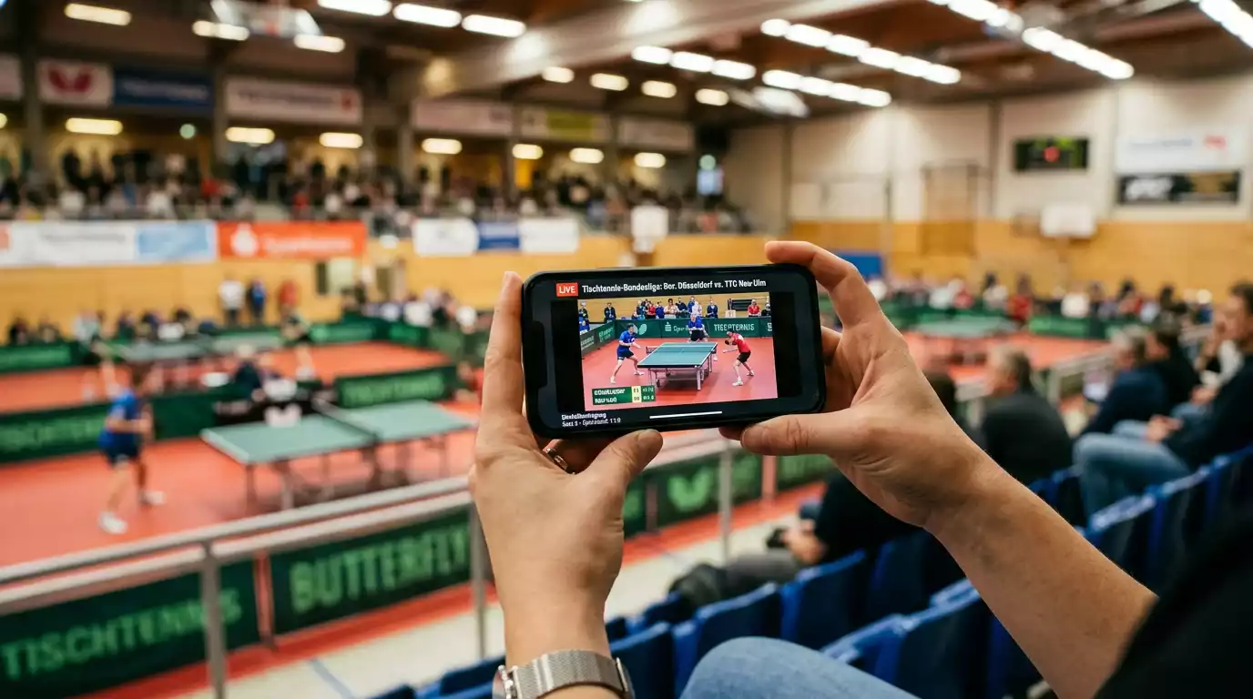 Tischtennis-Livewetten auf einem Smartphone mit Echtzeit-Quotenaktualisierung